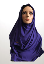 Iris blue stretchy (COT) instant hijab SF