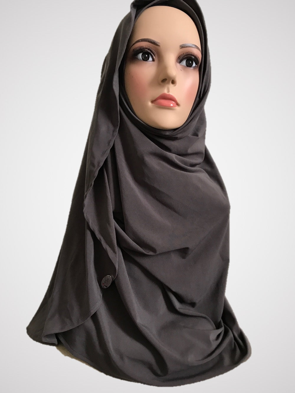 Wenge Grey stretchy (KOR) instant hijab CF