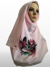 Big flower carnation pink instant hijab