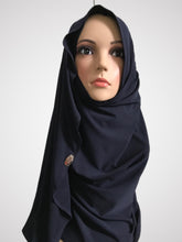 Catacean navy blue stretchy (KOR) instant hijab CF