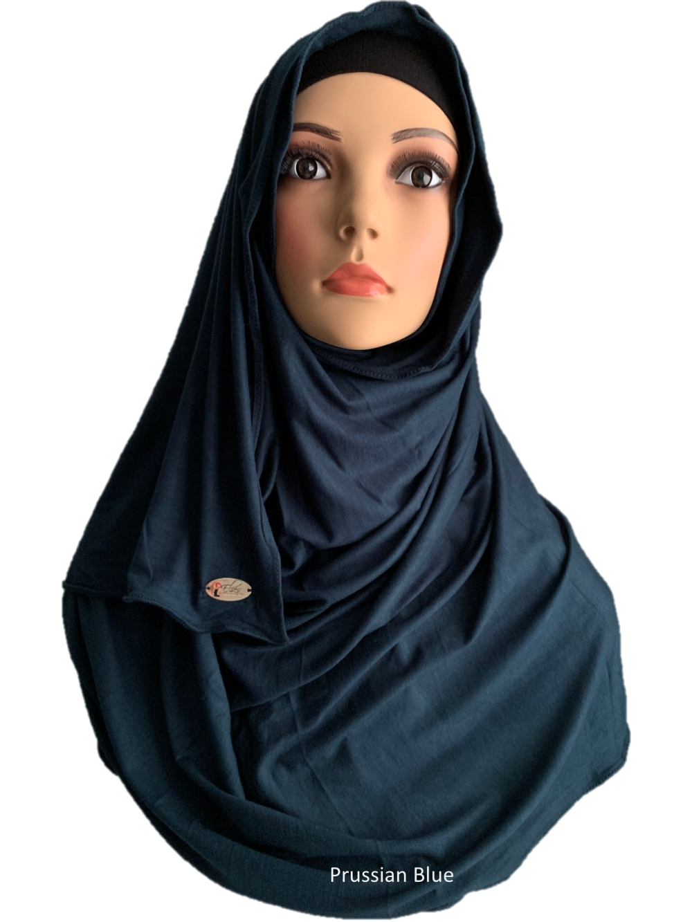 Prussian Blue stretchy (COT) instant hijab SF