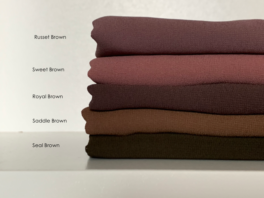 Limited Edition Plain Full-Instant Chiffon Browns