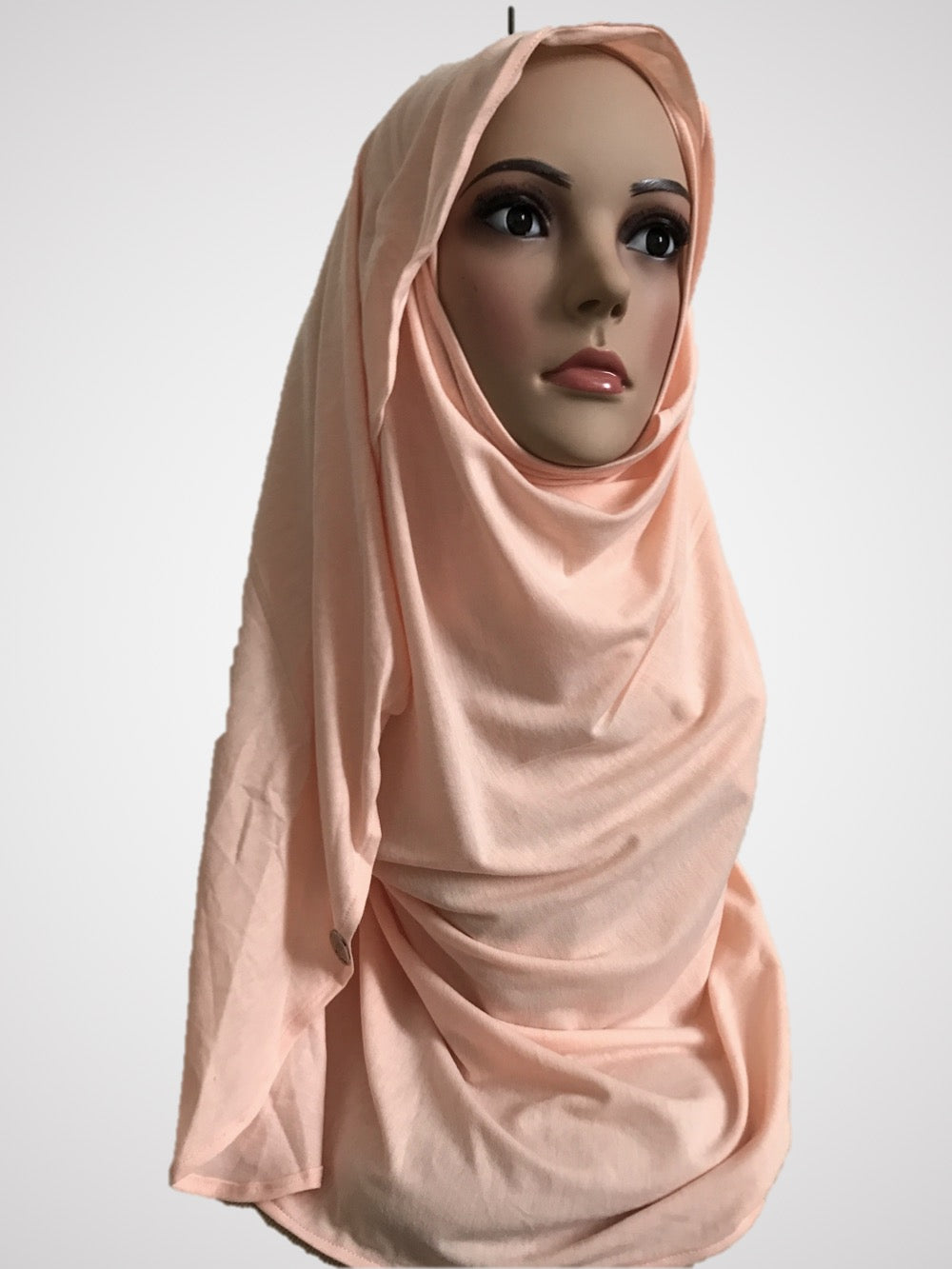 Apricot stretchy (COT) instant hijab CF