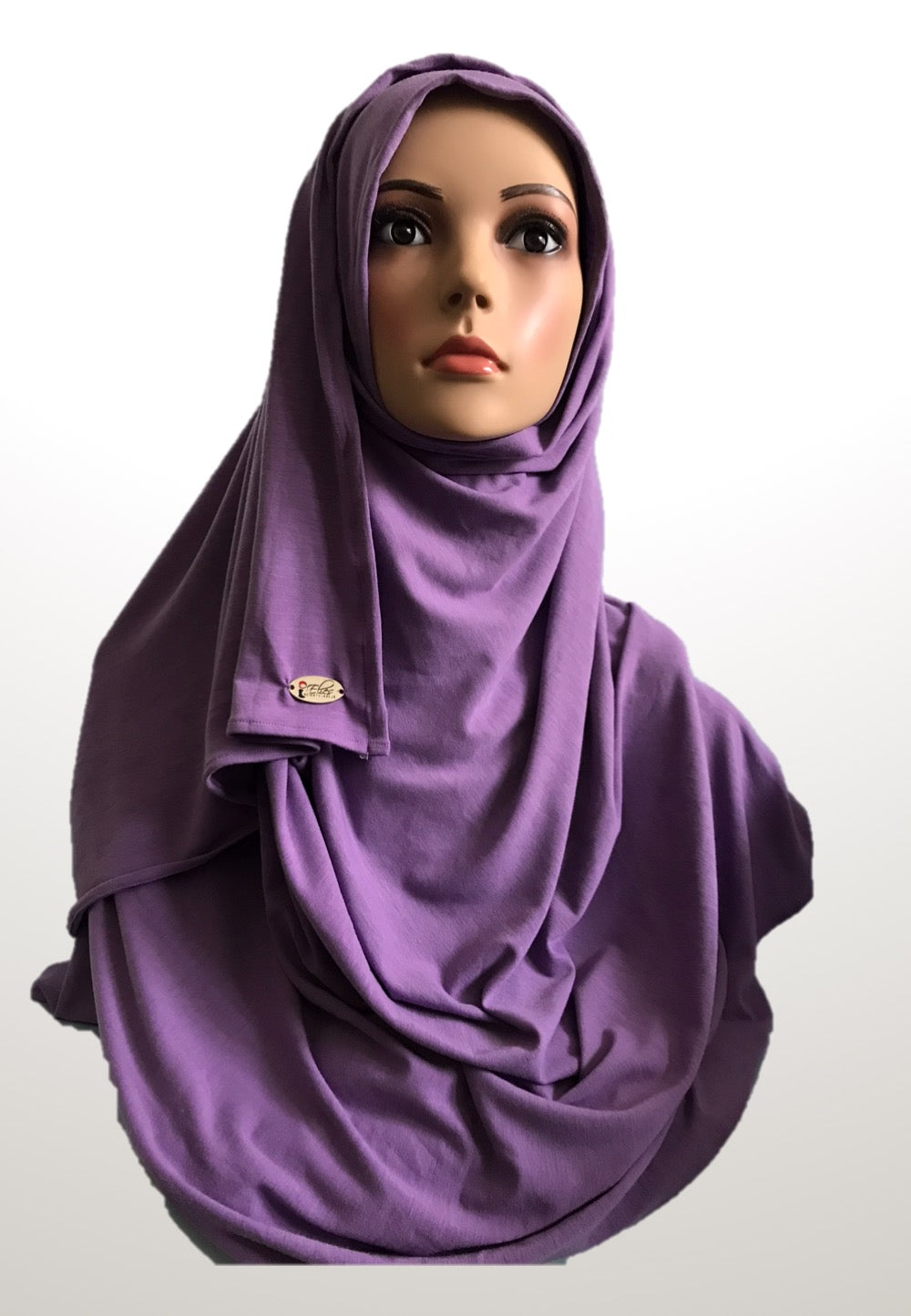 French lilac stretchy (COT) instant hijab SF