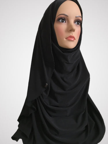 Black stretchy (KOR) instant hijab CF
