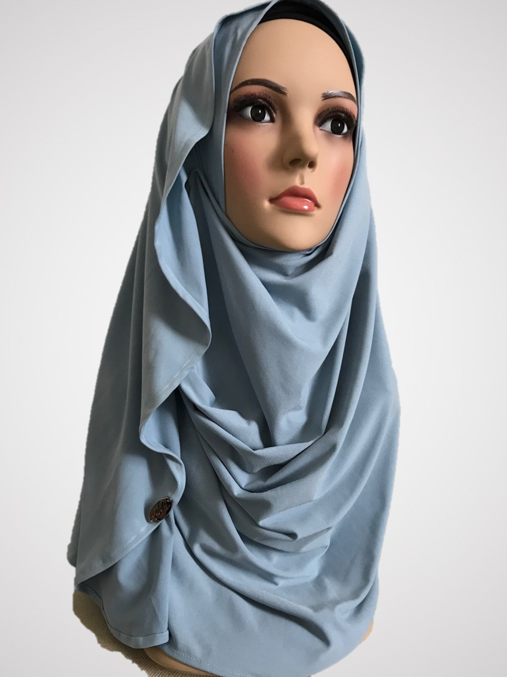 Columbia Sky Blue stretchy (KOR) instant hijab CF