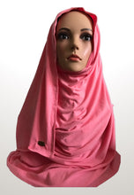 Coral pink stretchy (COT) instant hijab SF