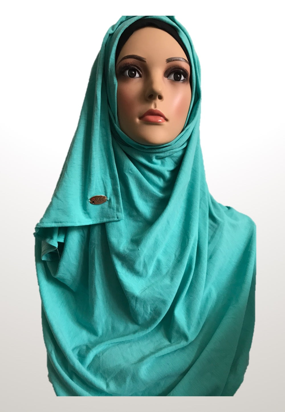 Persian green stretchy (COT) instant hijab SF