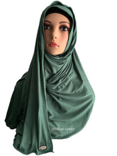 Viridian Green stretchy (COT) instant hijab SF