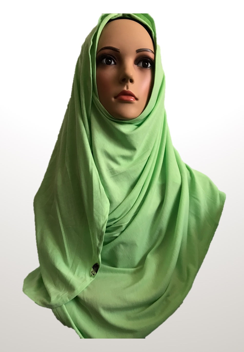 Lemon lime stretchy (COT) instant hijab CF