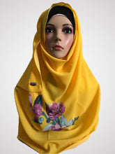 Big flower sunflower yellow instant hijab