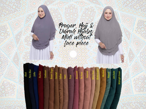 Prayer, Hajj & Umrah Hijabs Midi (without face piece)