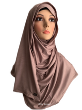 Bole Brown stretchy (COT) instant hijab SF