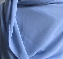 Semi-instant Pale Cerulean blue soft chiffon