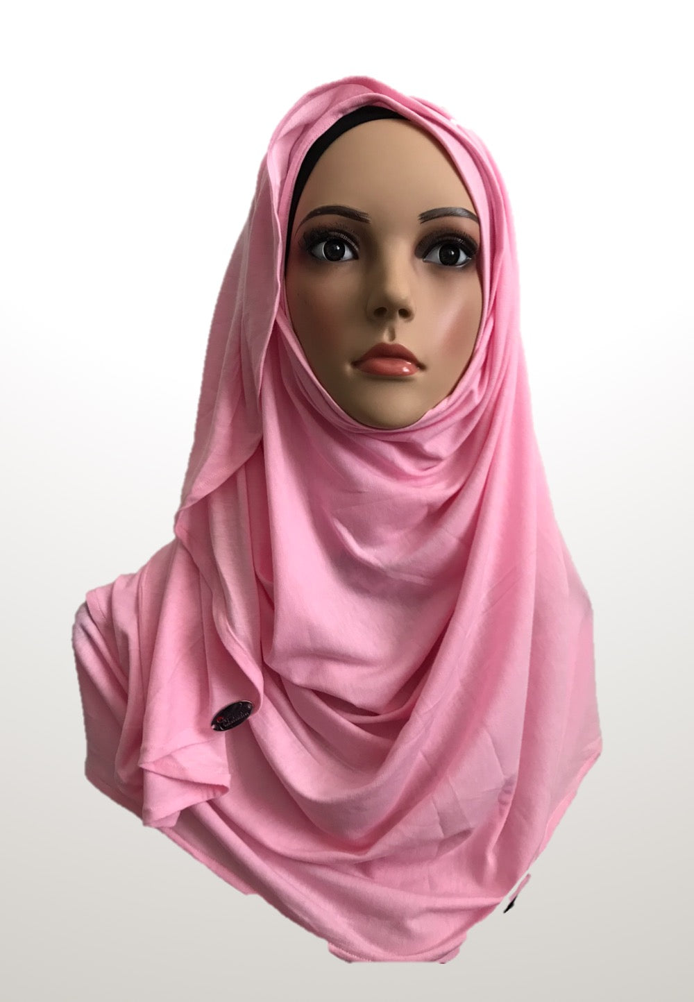 Bubble gum pink stretchy (COT) instant hijab CF