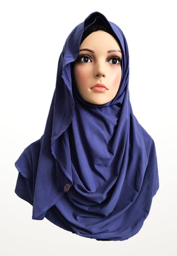 Imperial blue stretchy (KOR) instant hijab CF