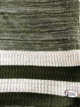 Knitted semi-instant Olive and creme crochet