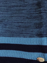 Knitted semi-instant navy soft blue crochet