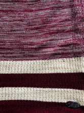 Knitted semi-instant maroon creme crochet